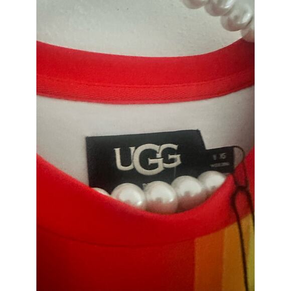 UGG Rainbow Stripes Pride Ugg Logo Tee Women T Shirts Sz XS NWT - Picture 6 of 8